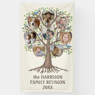 Family Reunion Tree Get Together 8 Photo Collage Banner