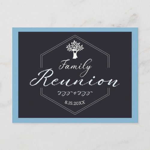 Family Reunion Tree Invitation Blue Modern