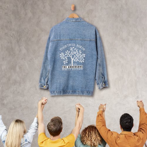 Family reunion tree name and Date Denim Jacket