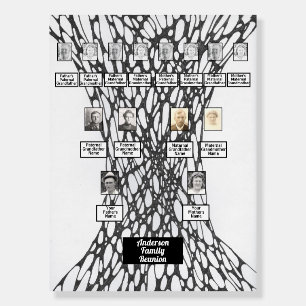 Family Reunion Tree Neurographic Art in Black Foam Board