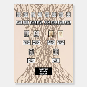 Family Reunion Tree Neurographic Art in Pink Foam Board