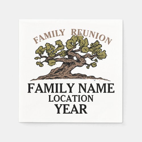 Family Reunion Tree Paper Napkins