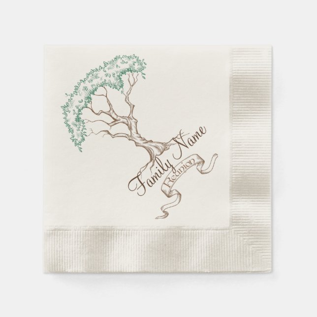 Family Reunion Tree Paper Napkins (Front)