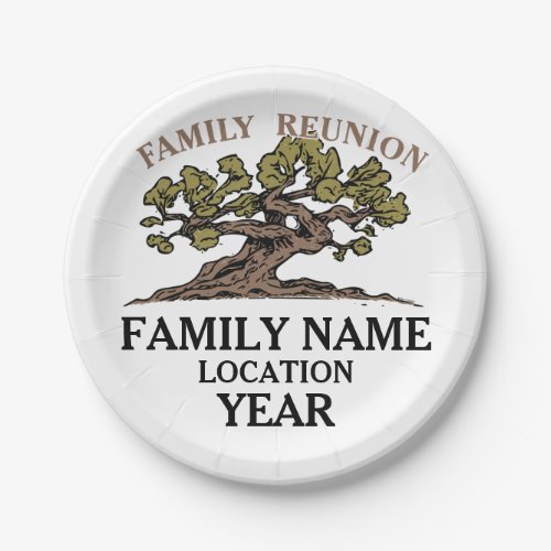 Family Reunion Tree Paper Plates