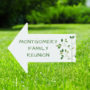 Family Reunion Tree Personalized Arrow Sign