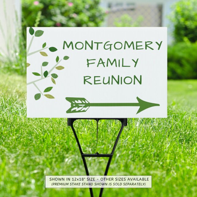 Family Reunion Tree Personalized Directional Arrow Sign (Creator Uploaded)
