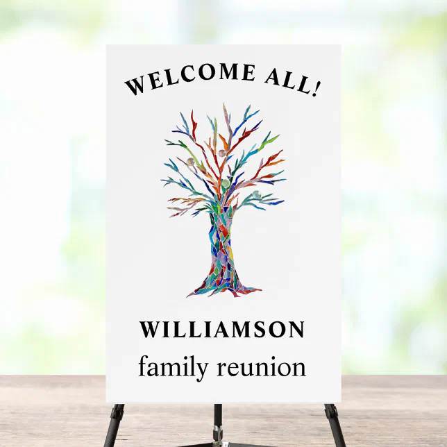 Family Reunion Tree Personalized Welcome Sign | Zazzle