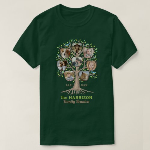 Family Reunion Tree Photo Collage Personalized Dk T_Shirt