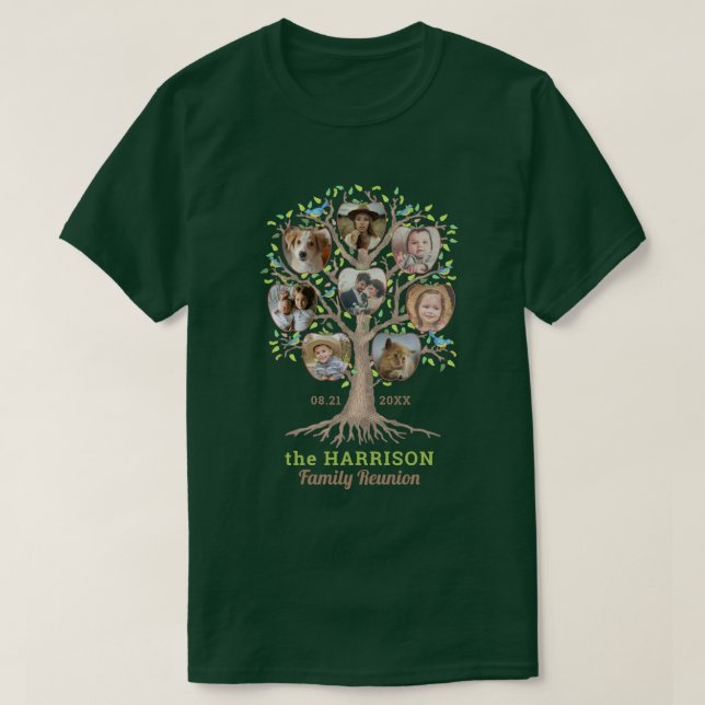 Family Reunion Tree Photo Collage Personalized Dk T-Shirt (Design Front)