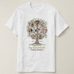 Family Reunion Tree Photo Collage Personalized Lt T-Shirt<br><div class="desc">Celebrate your family reunion with these unique, matching personalized "family tree" t-shirts. This beautiful design includes original tree artwork, plus 8 of your family photos in the shape of apples. The hand-drawn artwork shows a tree with roots and leaves. The tree includes little blue birds sitting on its limbs. Use...</div>