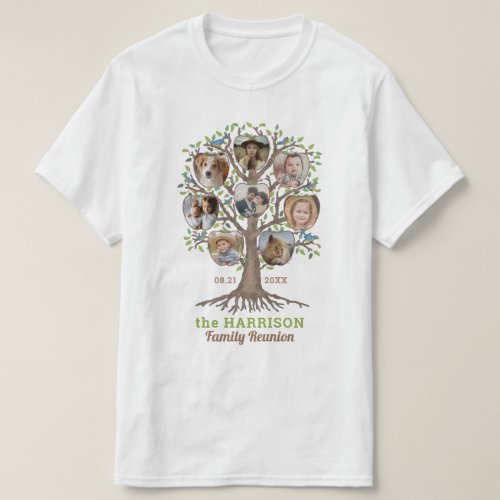 Family Reunion Tree Photo Collage Personalized Lt T_Shirt
