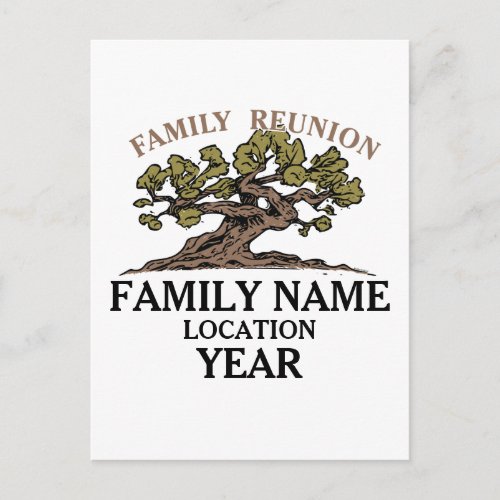 Family Reunion Tree Postcard