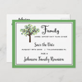 Family Reunion Tree Save the Date Postcard (Front/Back)