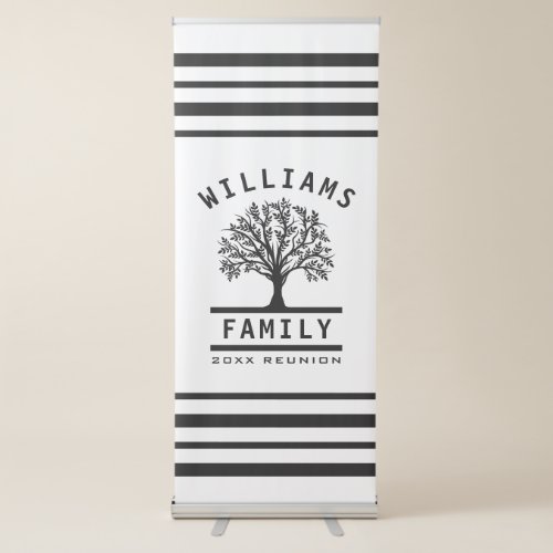 Family Reunion Tree Silhouette Summer Vacation Retractable Banner