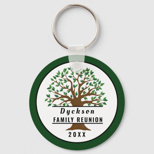 Family Reunion Tree Souvenir Keepsake Keychain