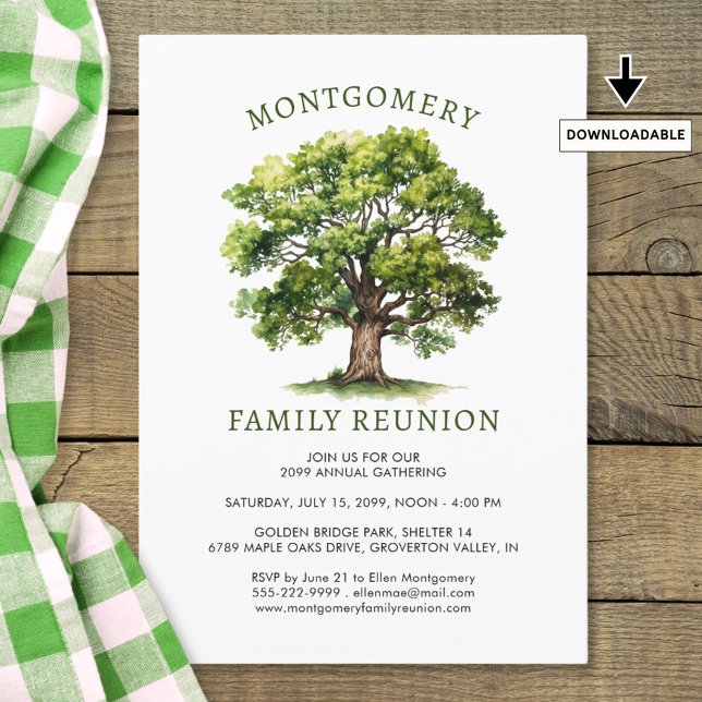 Family Reunion Tree Watercolor Invitation (Creator Uploaded)