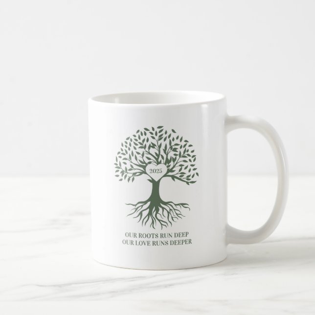Family reunion tree white and green mug (Right)