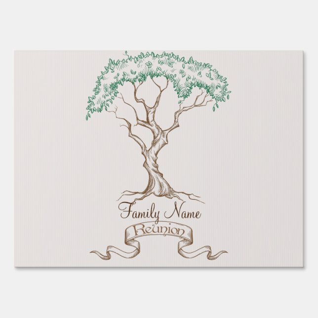 Family Reunion Tree Yard Sign (Back)