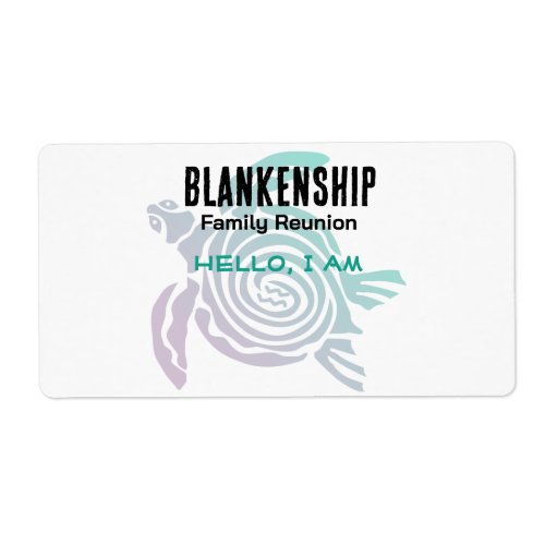 Family Reunion Tribal Art Turtle Paper Name Tags