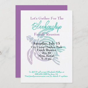 Family Reunion Tribal Art Turtle Single Day Event Invitation