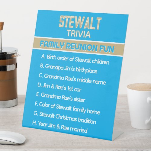 Family Reunion Trivia! Fun Custom 