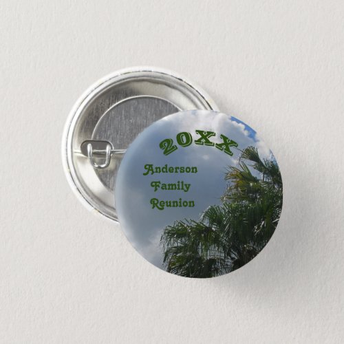 Family Reunion Tropical Palm Tree Beach Vacation Button