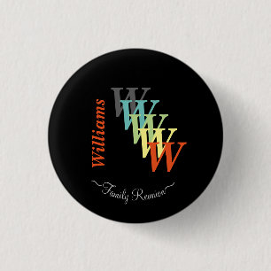 Family Reunion Typography Stylized Text Customize Pinback Button