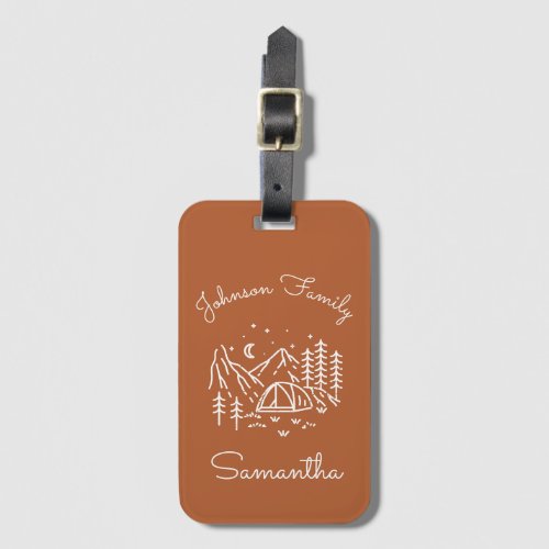 Family Reunion Vacation Adventure Camping Matching Luggage Tag