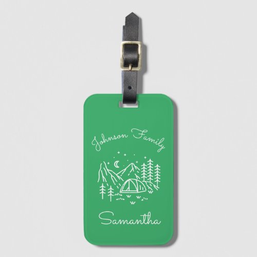 Family Reunion Vacation Green Mountains Lake Luggage Tag