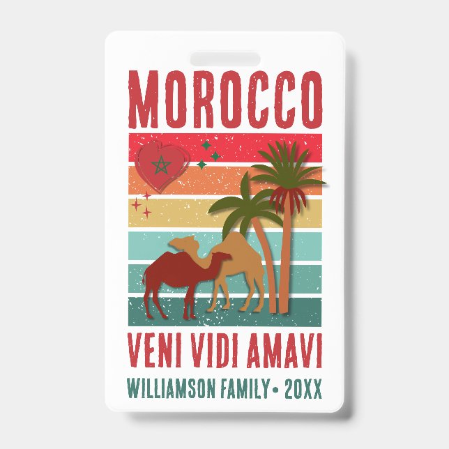Family Reunion Vacation Morocco Trip Group  Badge (Front)