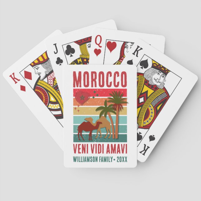 Family Reunion Vacation Morocco Trip Group  Poker Cards (Back)