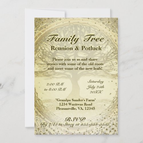 Family Reunion _ Vintage Family Tree Invitation