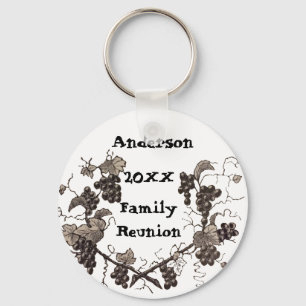 Family Reunion Vintage Grape Vines Event Keepsake Keychain
