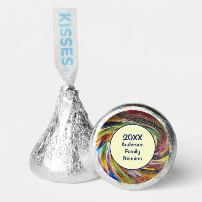 Family Reunion Vivid Tie Dye Swirl Abstract Event Hershey®'s Kisses® (Front)