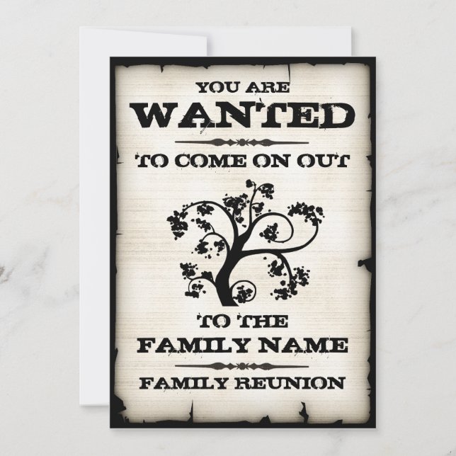Family Reunion Wanted Invitations (Front)