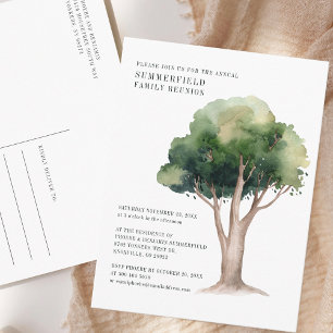 Family Reunion Watercolor Annual Invitation Postcard