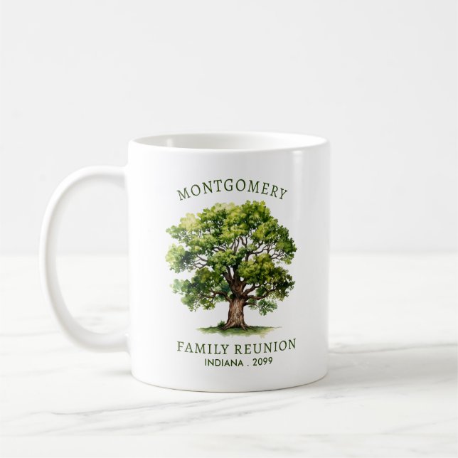 Family Reunion Watercolor Family Tree Coffee Mug (Left)