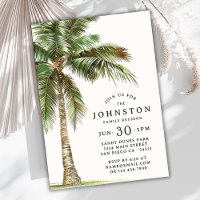 Family Reunion Watercolor Palm Tree Beach Party 