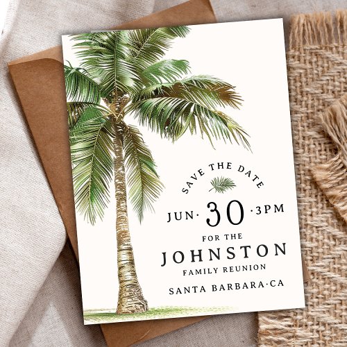 Family Reunion Watercolor Palm Tree Beach Party  Postcard