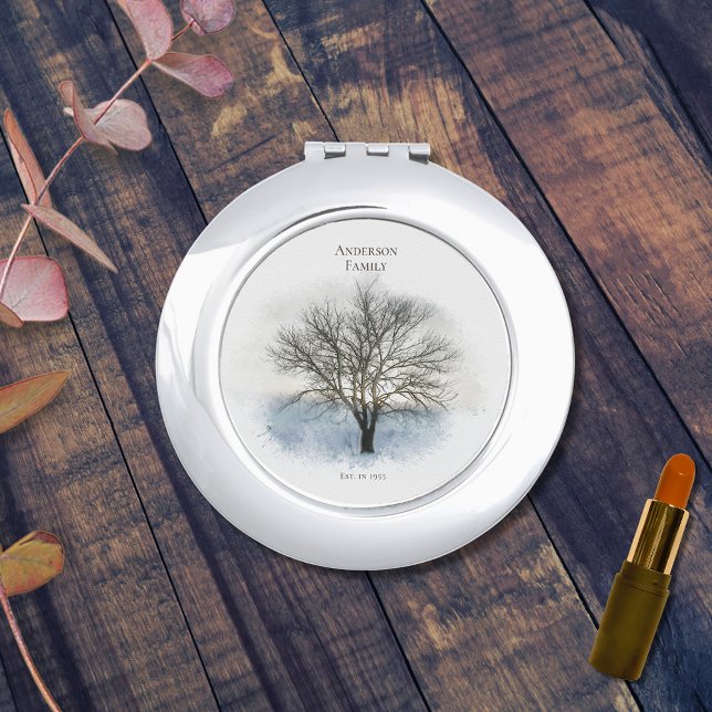 Family Reunion Watercolor Tree Compact Mirror (Creator Uploaded)