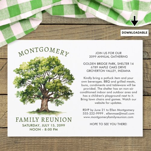 Family Reunion Watercolor Tree