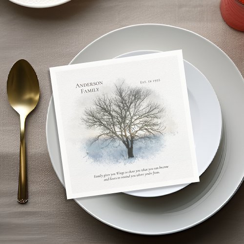 Family Reunion Watercolor Tree Napkins