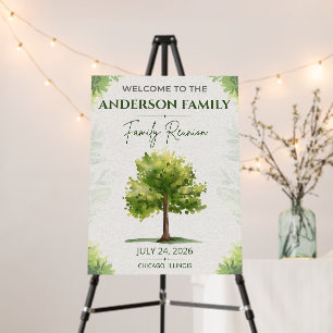 Family Reunion Watercolor Tree Welcome Sign