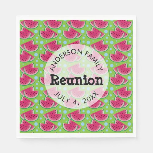 Family Reunion Watermelon Background Paper Napkins