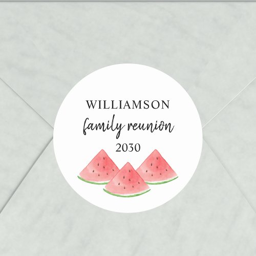 Family Reunion Watermelon  Classic Round Sticker