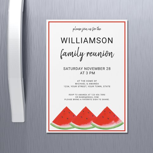 Family Reunion Watermelon Magnetic Invitation 