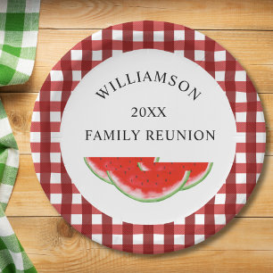 Family Reunion Watermelon Paper Plates