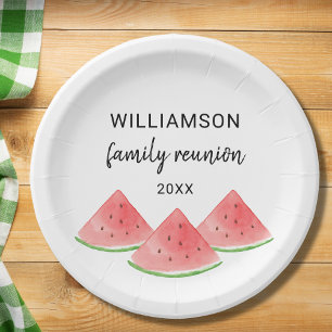 Family Reunion Watermelon Paper Plates