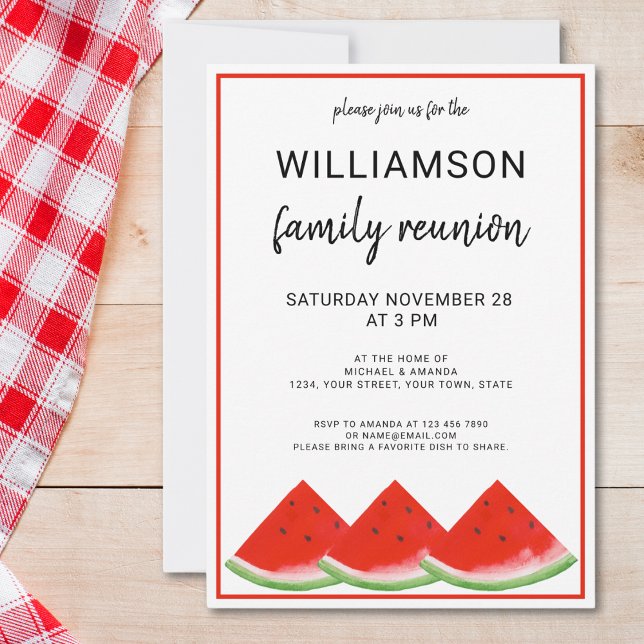  Family Reunion Watermelon Summer Party Invitation (Creator Uploaded)