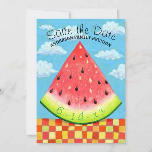 Family Reunion Watermelon Summer Picnic Invitation